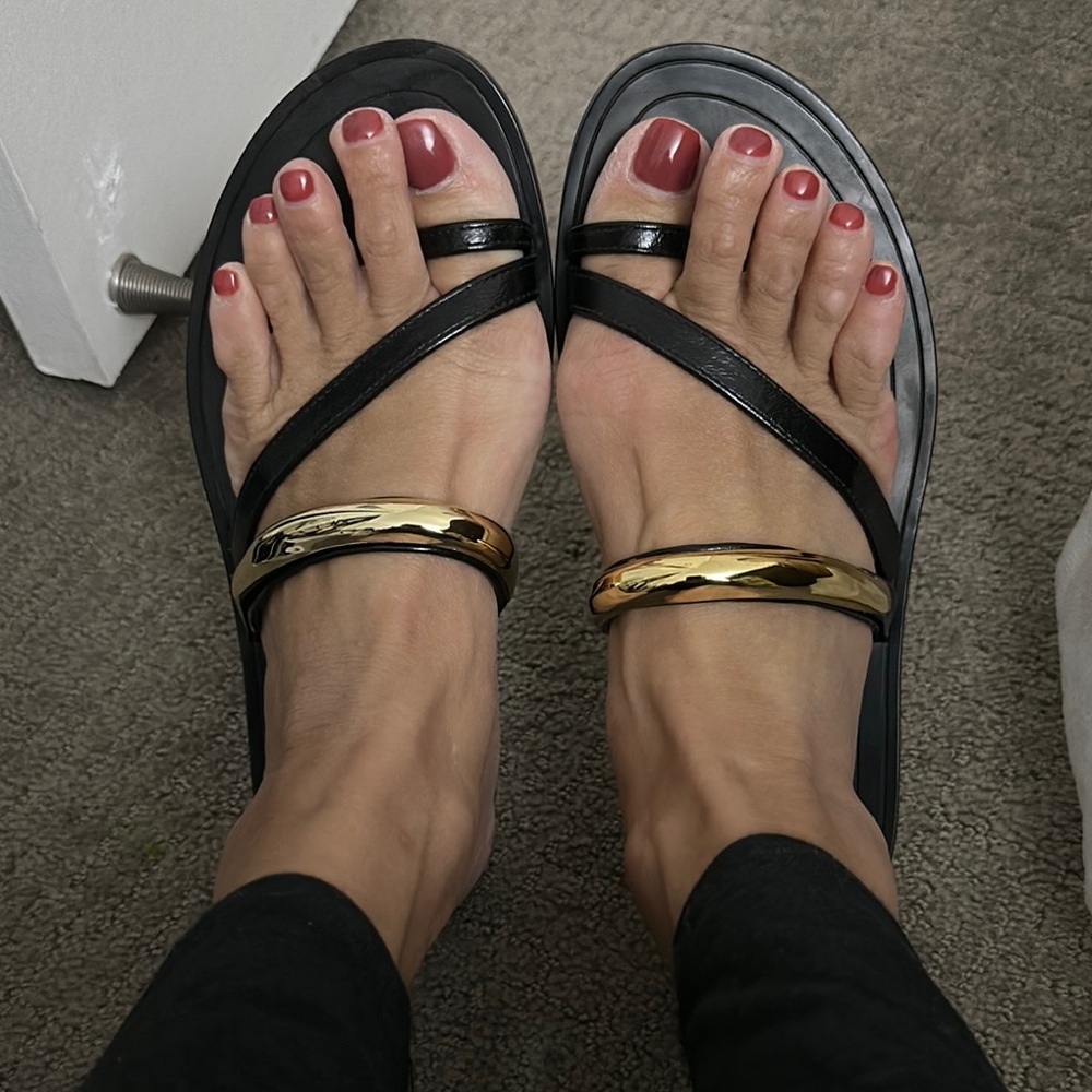 Black and Gold Women's Sandals